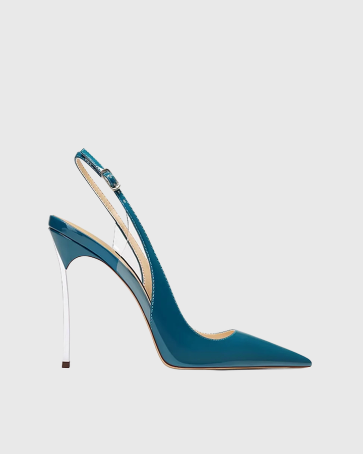 Sylvie | Women's Patent Leather Slingback Pumps in Blue