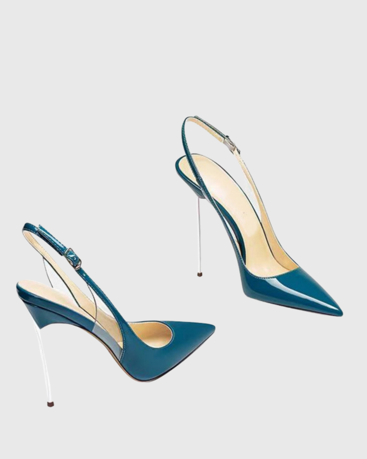Sylvie | Women's Patent Leather Slingback Pumps in Blue