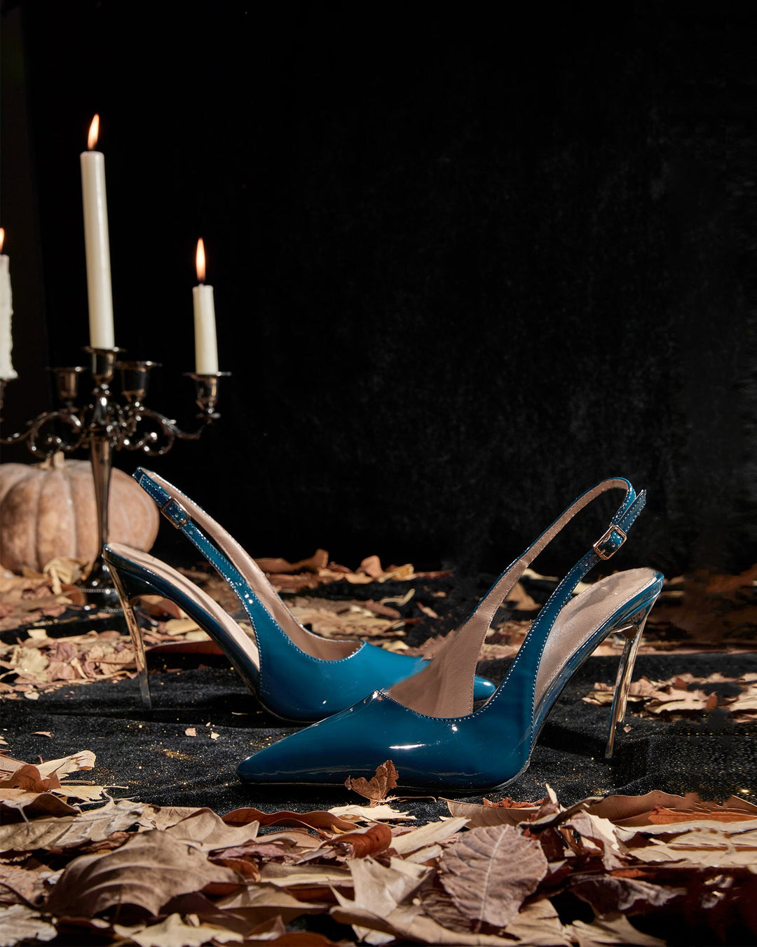 Sylvie | Women's Patent Leather Slingback Pumps in Blue