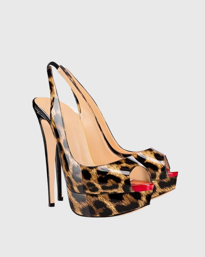 Tove | Women's Leopard Print Slingback Platform Sandals