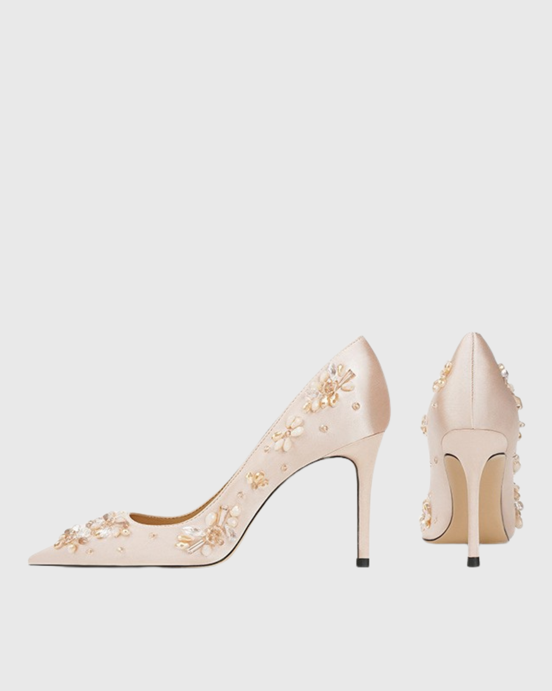 Vaike Crystal Embellished Satin Pumps