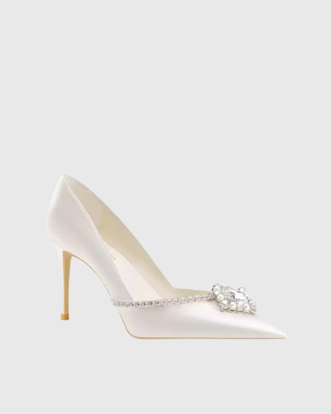 Vaike | Women's Rhinestone Satin Pumps in Cream