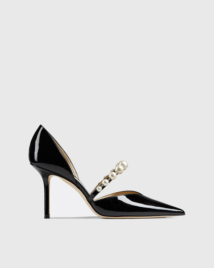 Yelena | Women's Pearl Strap Pumps in Black