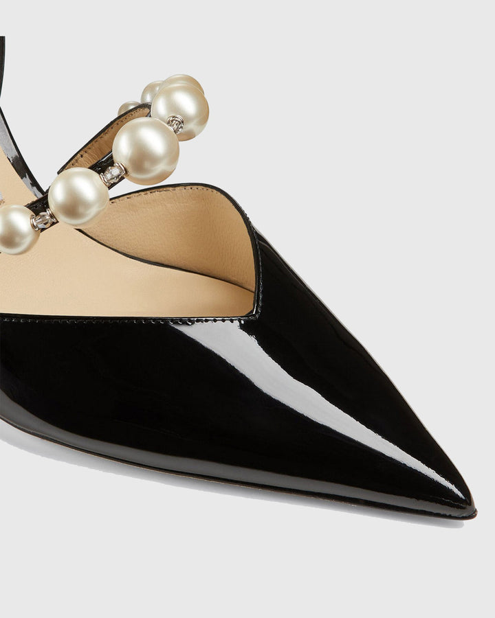 Yelena | Women's Pearl Strap Pumps in Black