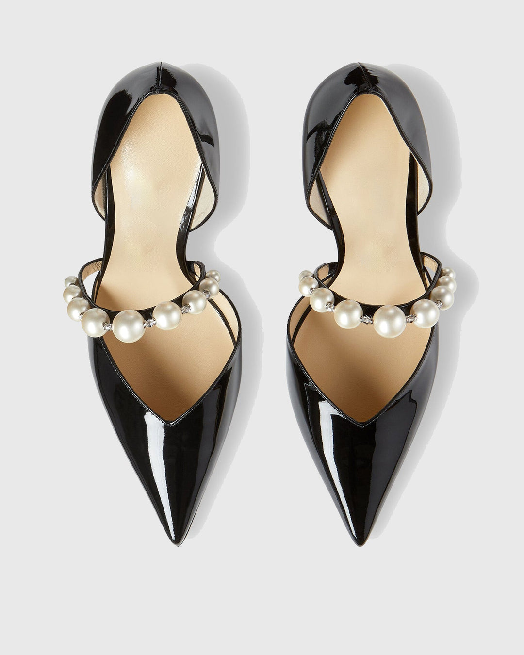 Yelena | Women's Pearl Strap Pumps in Black