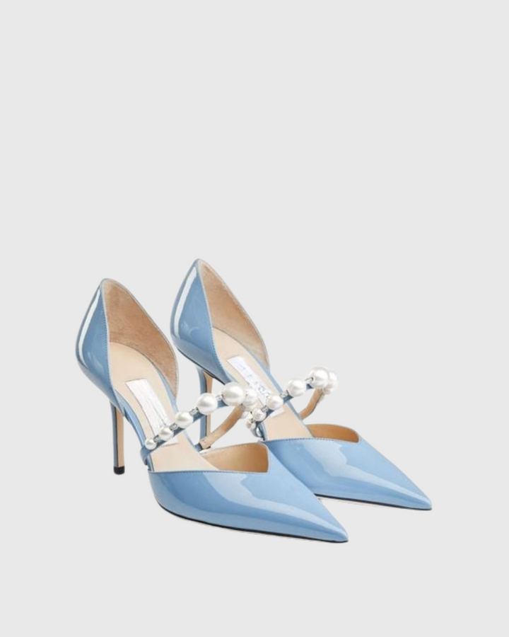 Yelena | Women's Pearl Strap Pumps in Blue