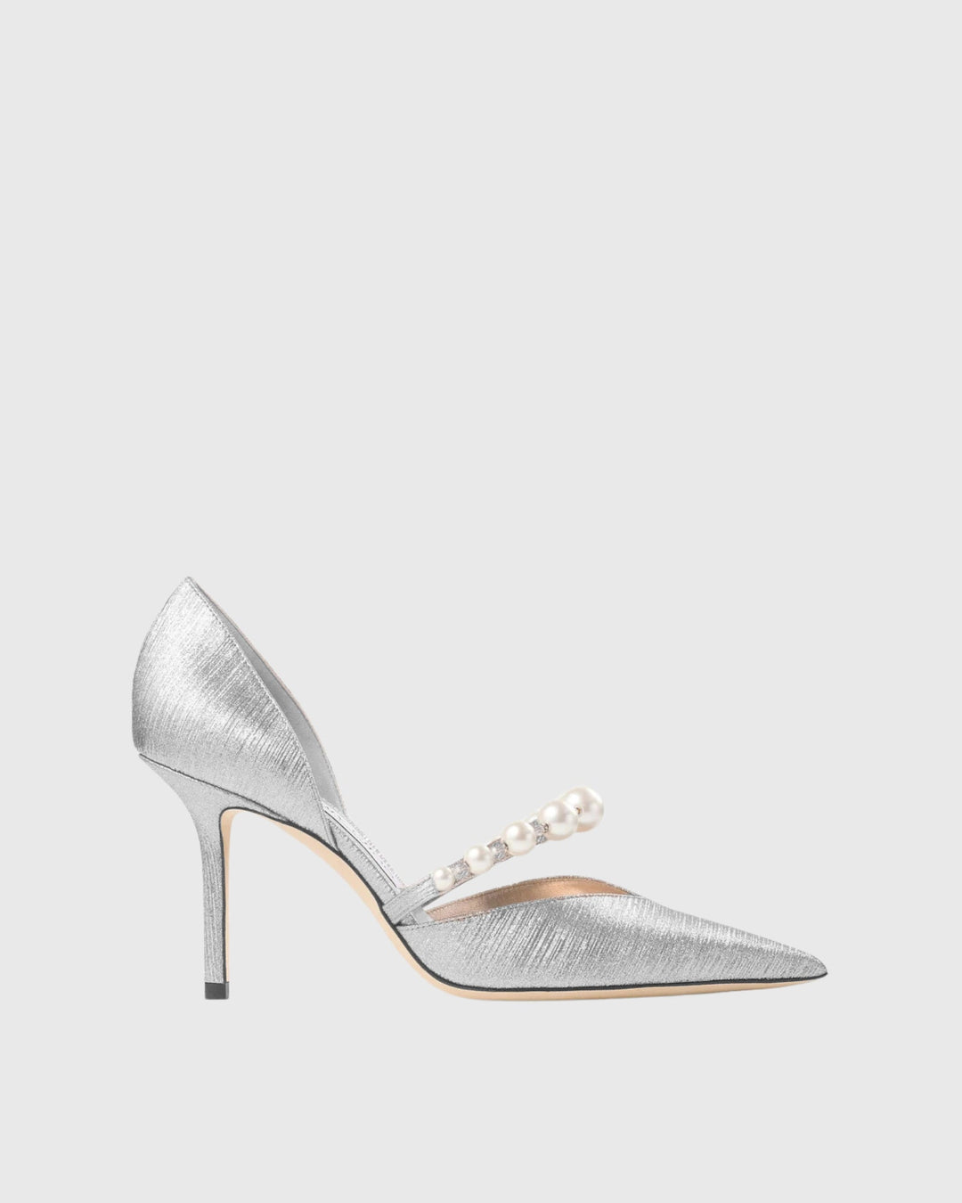 Yelena | Women's Pearl Strap Pumps in Silver