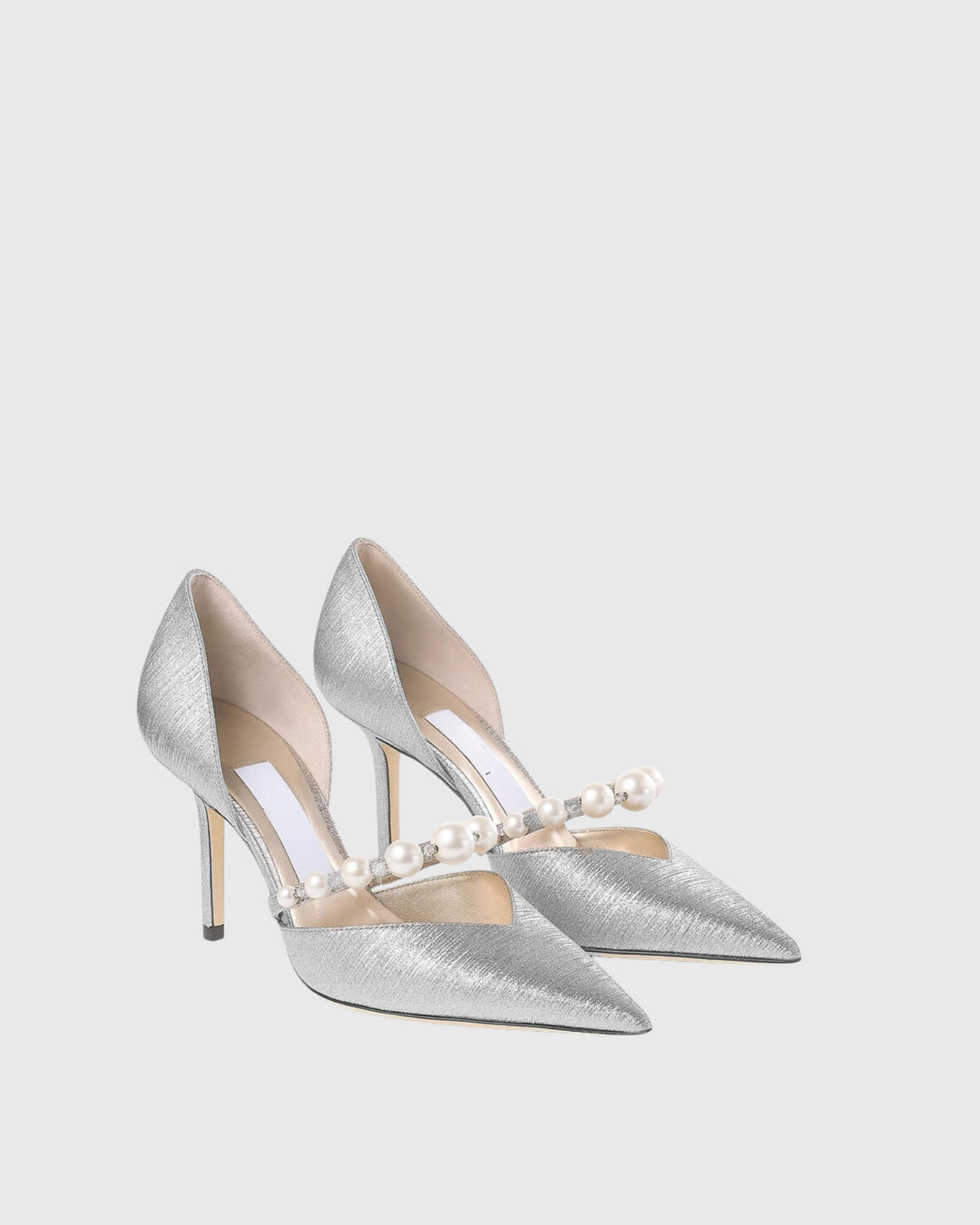 Yelena | Women's Pearl Strap Pumps in Silver