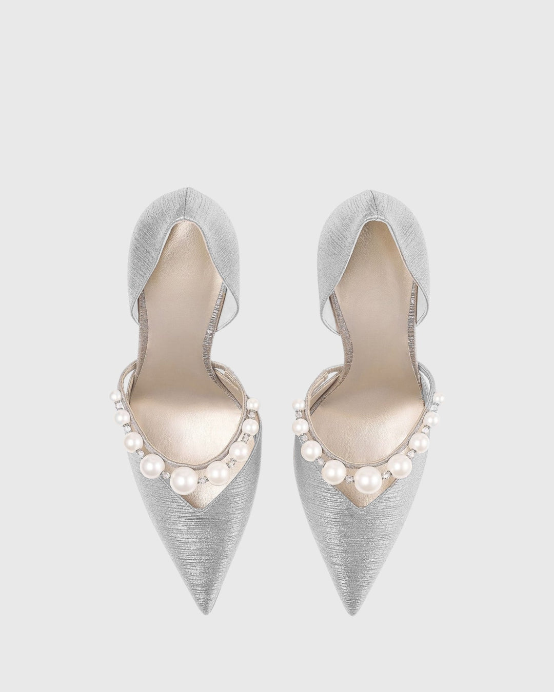 Yelena | Women's Pearl Strap Pumps in Silver