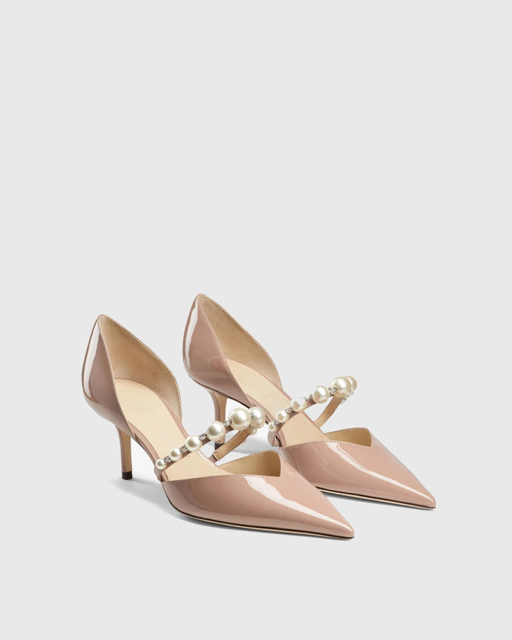 Yelena | Women's Pearl Strap Pumps in Pink
