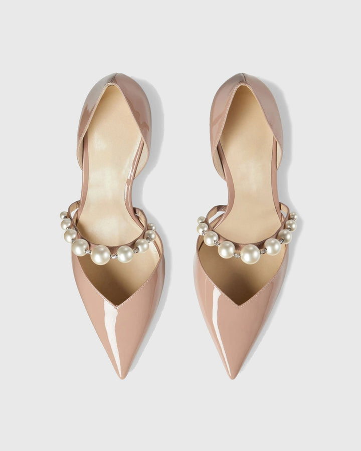 Yelena | Women's Pearl Strap Pumps in Pink