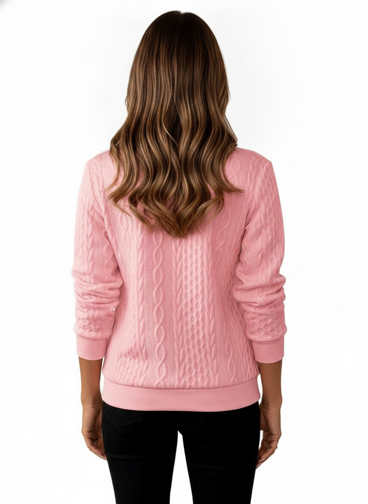 Amelie | Women's Zip-Up Cable Knit Sweater