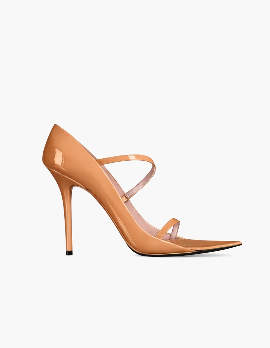 Amy | Women's Deconstructed Strap Heeled Sandals in Brown