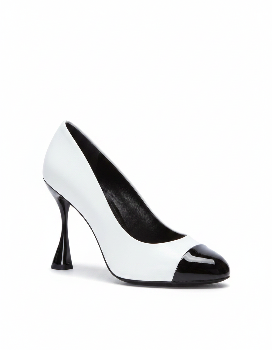Berenice | Women's Flared Heel Leather Pumps