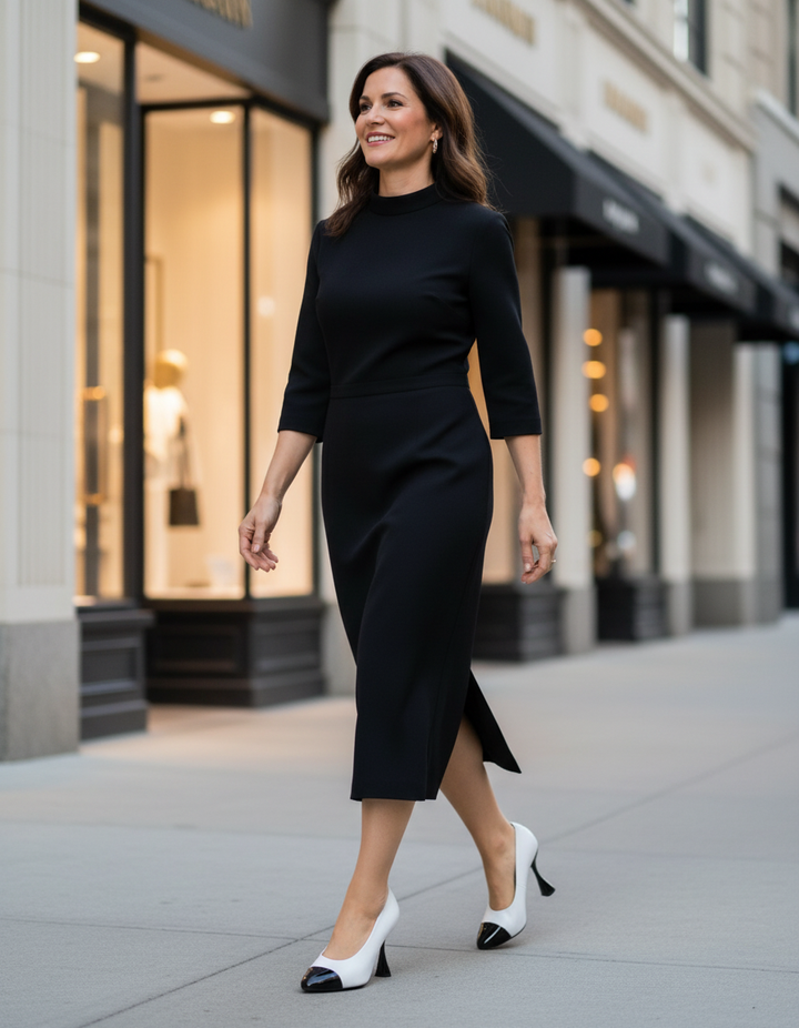 Berenice | Women's Flared Heel Leather Pumps
