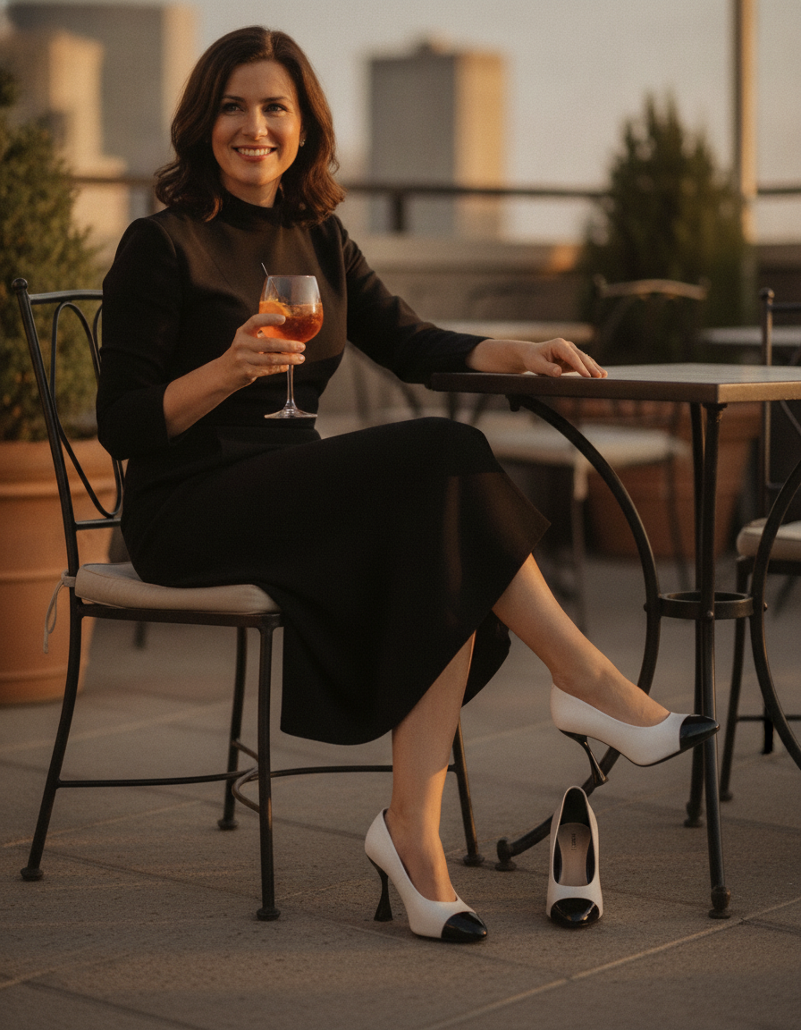 Berenice | Women's Flared Heel Leather Pumps