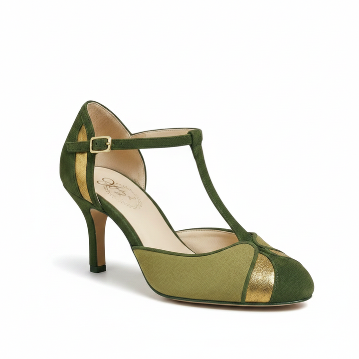 Coralise | Women's Two-Tone Kitten Heel Slingback Pumps
