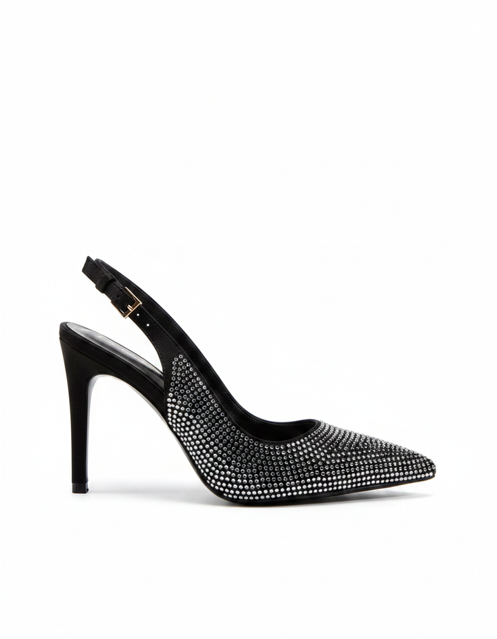 Costanza | Women's Rhinestone Slingback Pumps in Gold