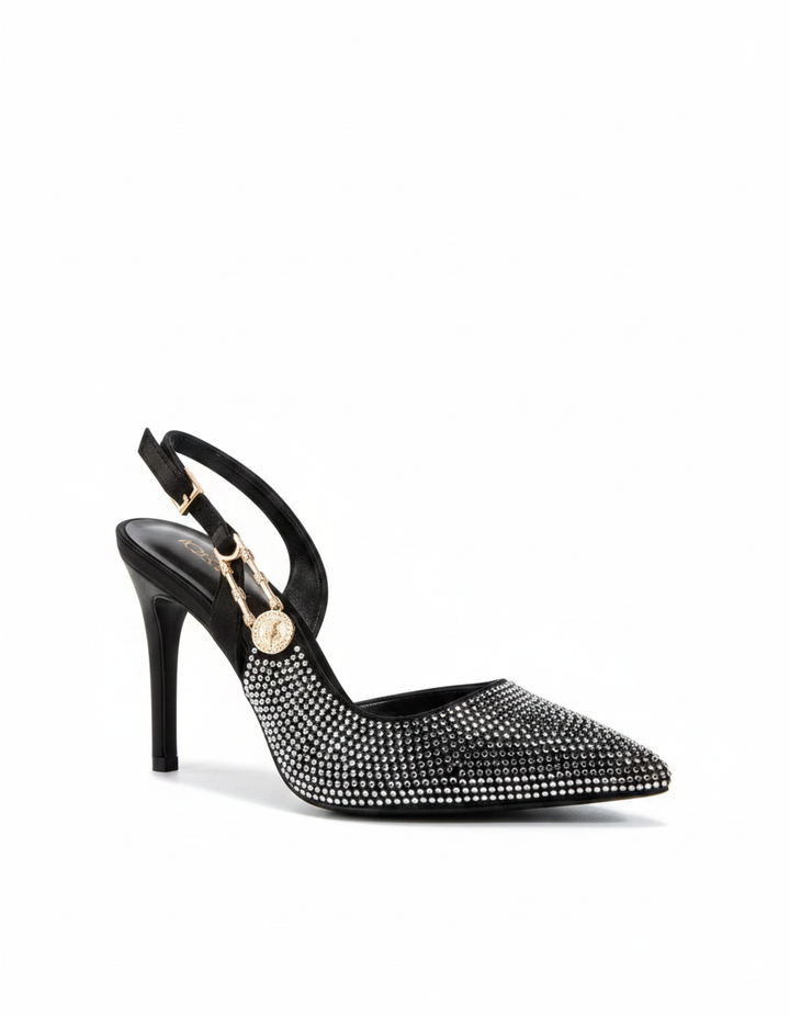 Costanza | Women's Rhinestone Slingback Pumps in Gold