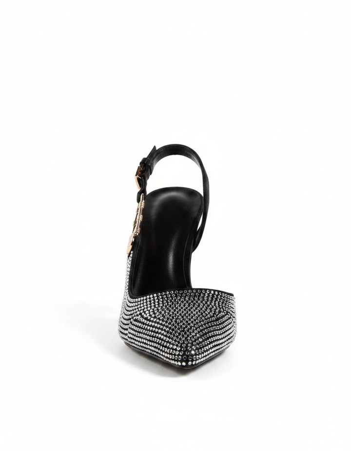Costanza | Women's Rhinestone Slingback Pumps in Gold