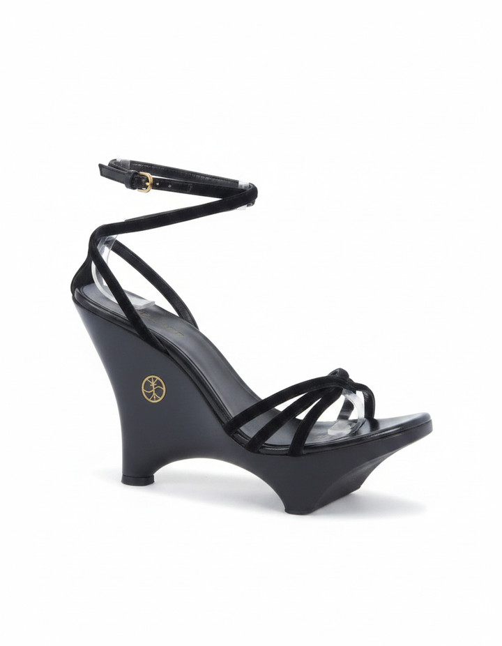 Daryl | Women's Sculptural Wedge Heels in Black