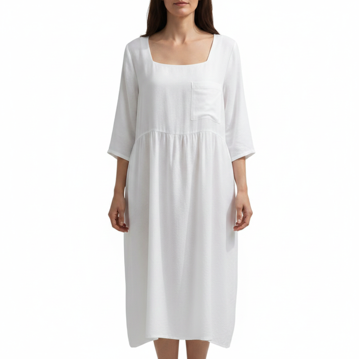 Delyshann | Women's Wrap Midi Dress with Tie Waist