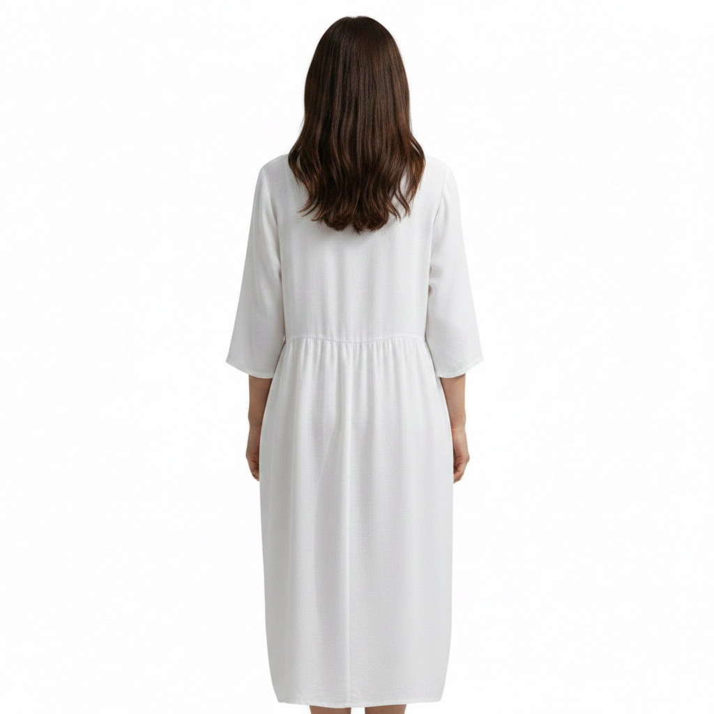 Delyshann | Women's Wrap Midi Dress with Tie Waist