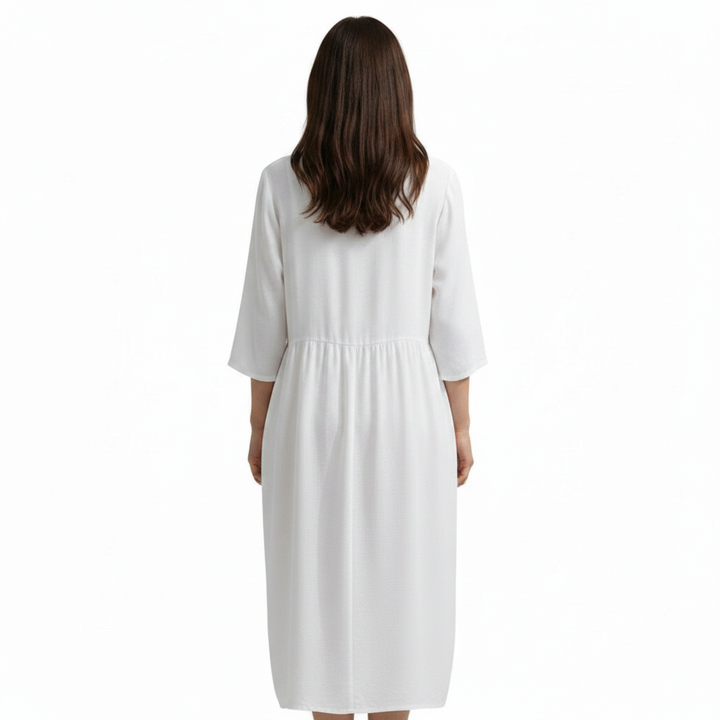 Delyshann | Women's Wrap Midi Dress with Tie Waist
