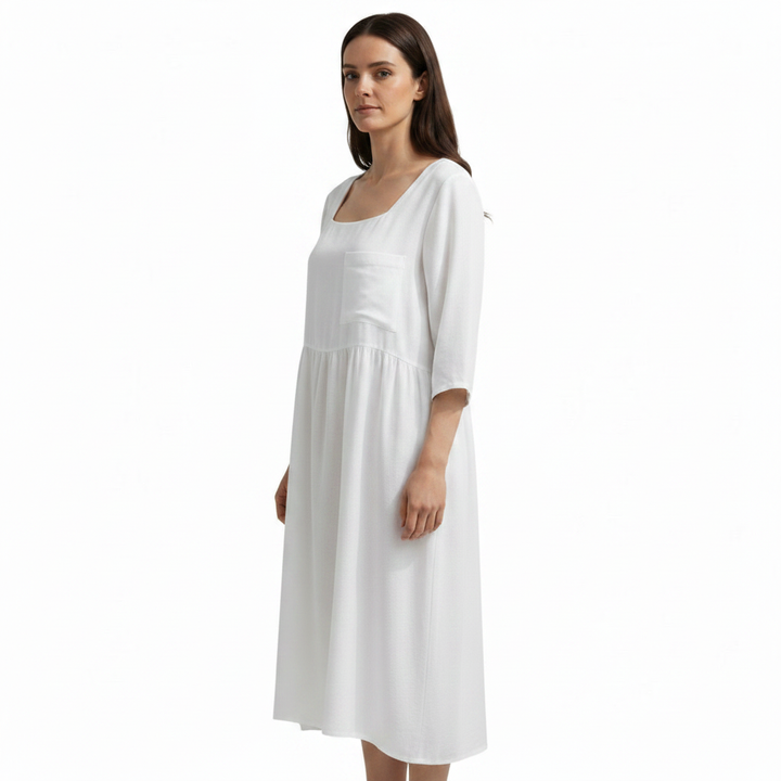 Delyshann | Women's Wrap Midi Dress with Tie Waist