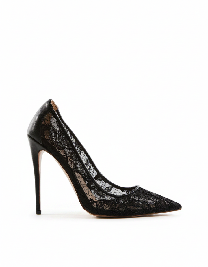 Denver | Women's Lace Pointed Toe Pumps in Black