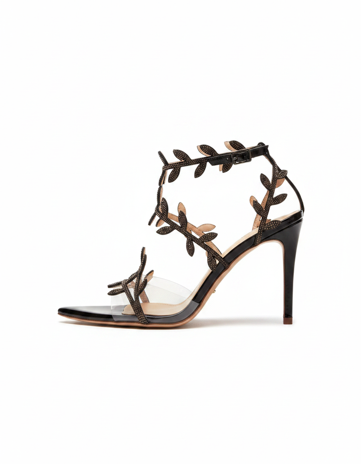 Ealar | Women's Rhinestone Leaf Slingback Sandals in Blush