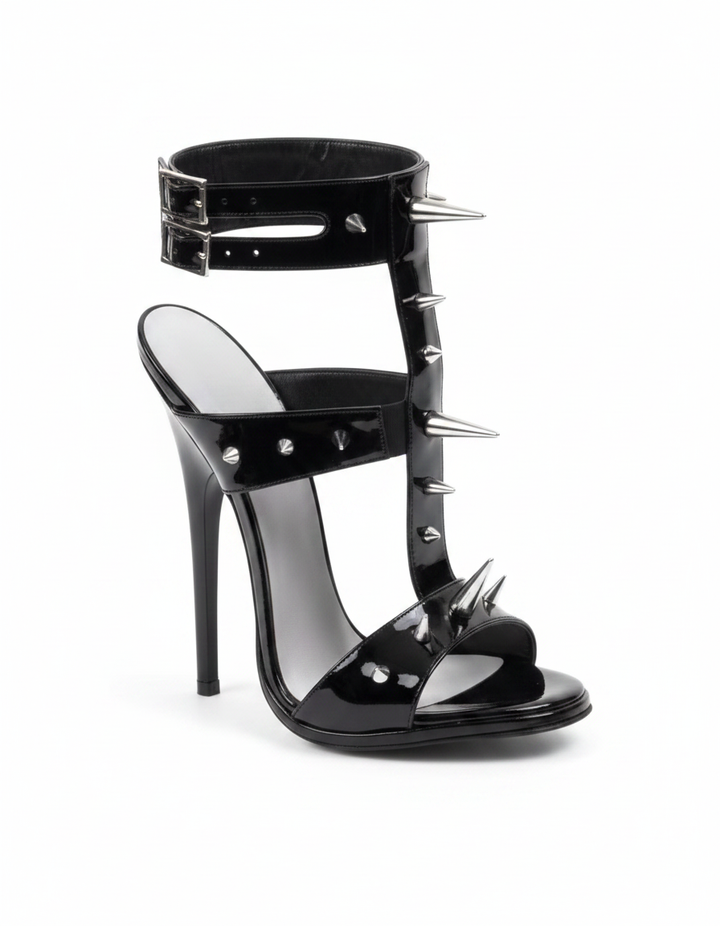 Earleen | Women's Studded Gladiator Heeled Sandals in Caramel