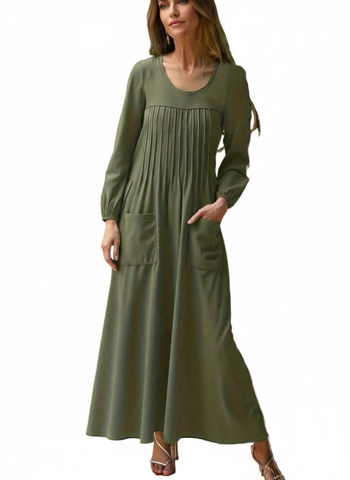 Ella | Women's Elegant Long Sleeve Midi Dress