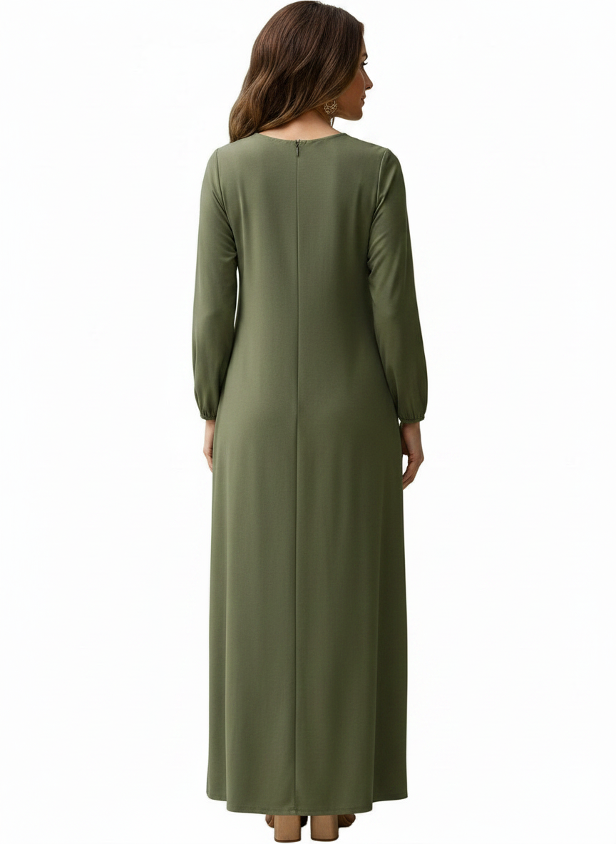 Ella | Women's Elegant Long Sleeve Midi Dress