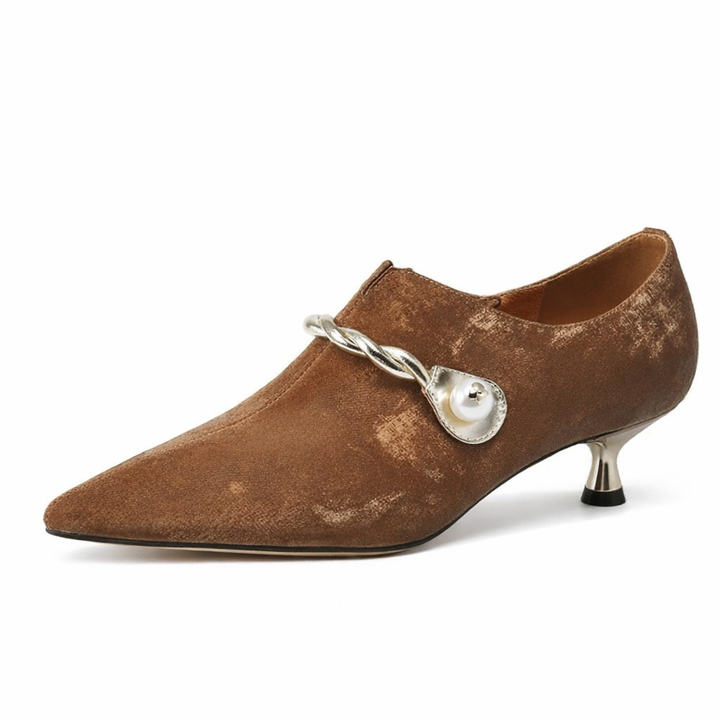 Ellen | Women's Pointed Toe Mid-Heel Slingback Pumps