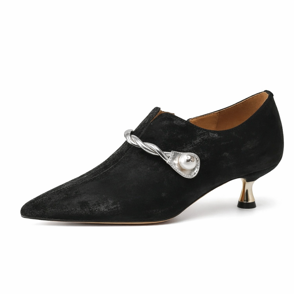 Ellen | Women's Pointed Toe Mid-Heel Slingback Pumps