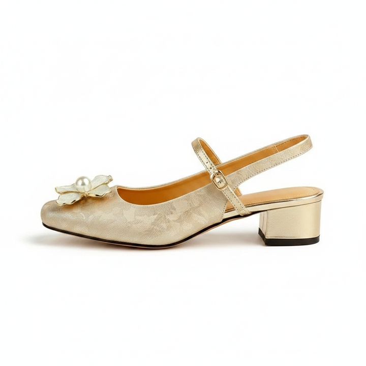 Eloise | Women's Floral Embellished Block Heel Pumps