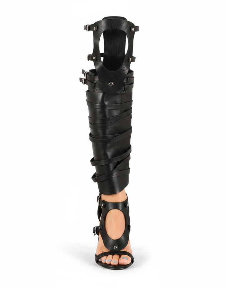 Eloy | Women's Leg Wrap Gladiator Sandals in Nude
