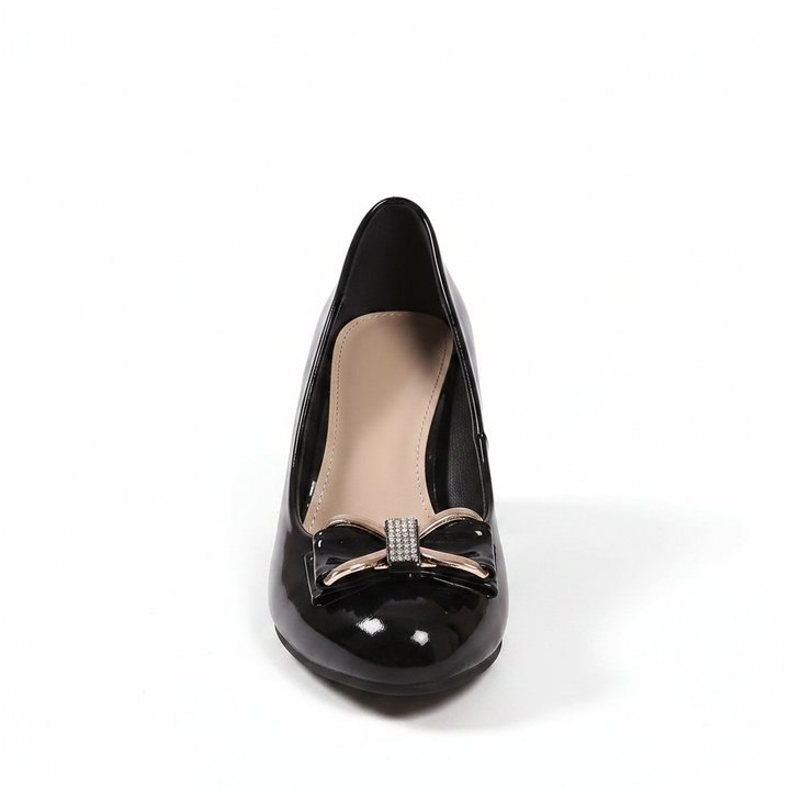 Evelyn | Women's Bow Detail Block Heel Pumps