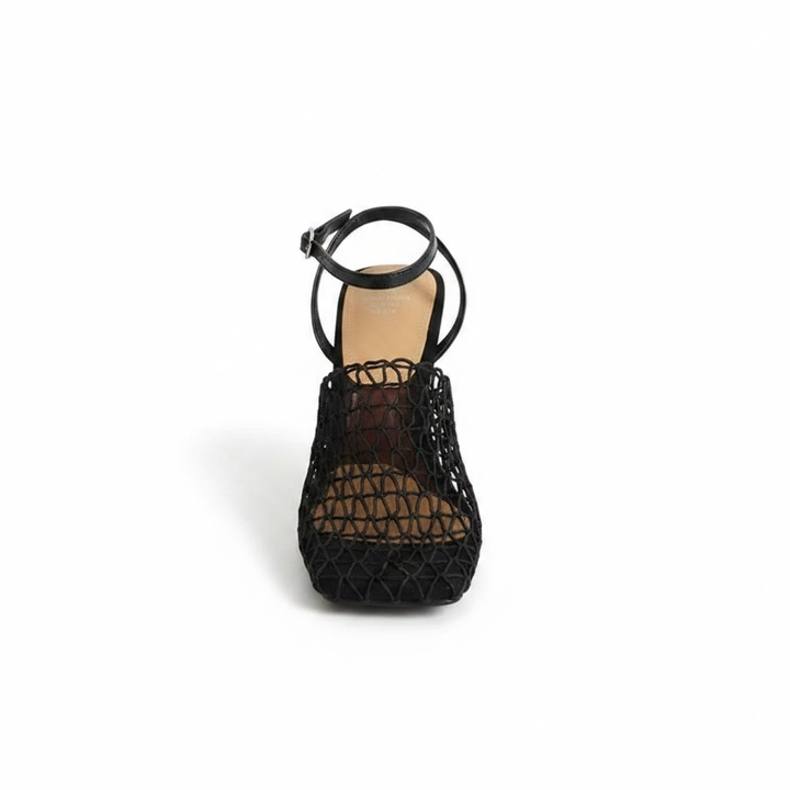 Fallon | Women's Mesh Weave Pointed Toe Block Heels