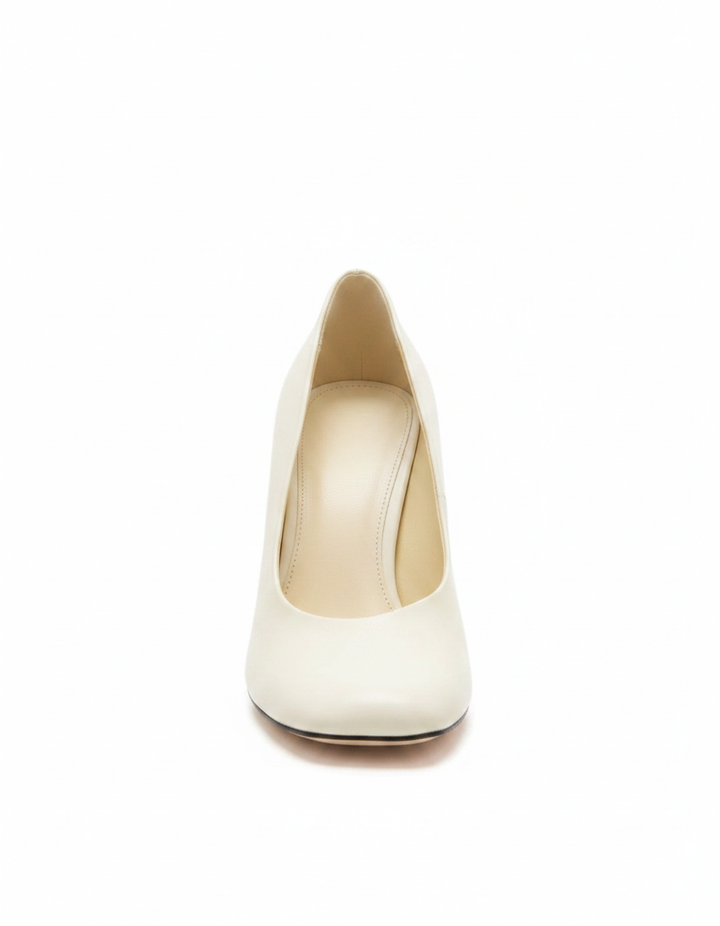 Fausta | Women's Leather Sculptural Heels in White