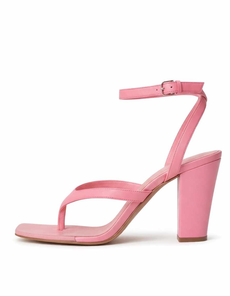 Fina | Women's Split Toe Strap Heeled Sandals in Pink