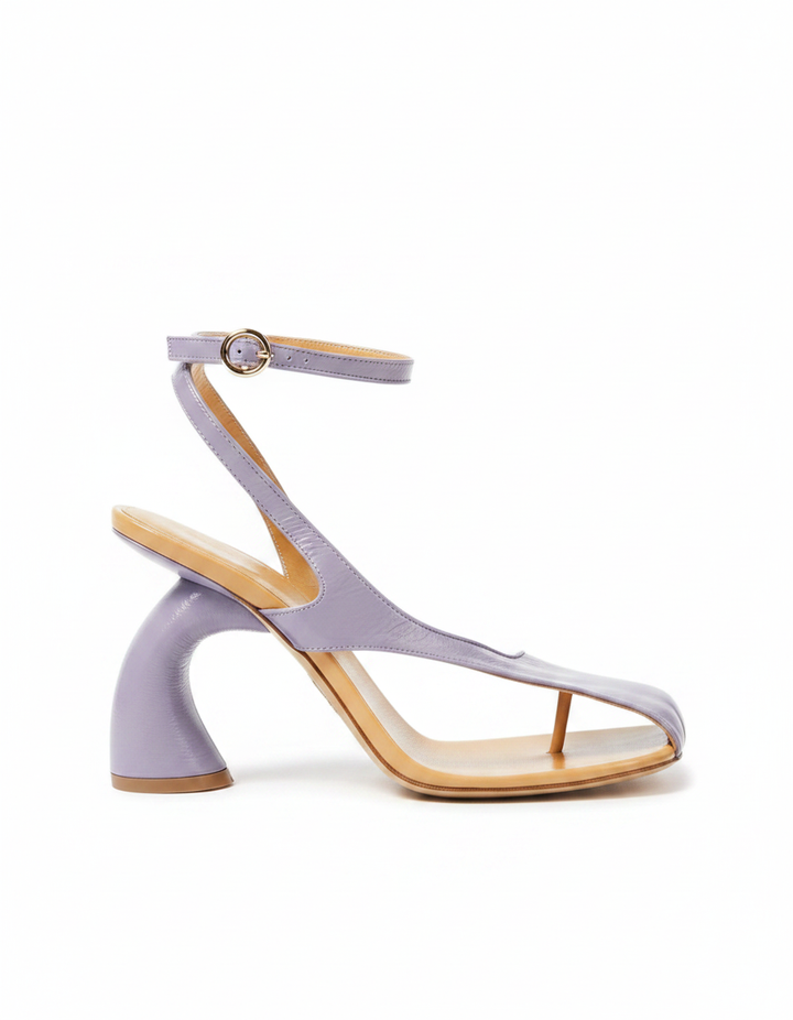 Fina | Women's Square Toe Sculptural Heels in Brown