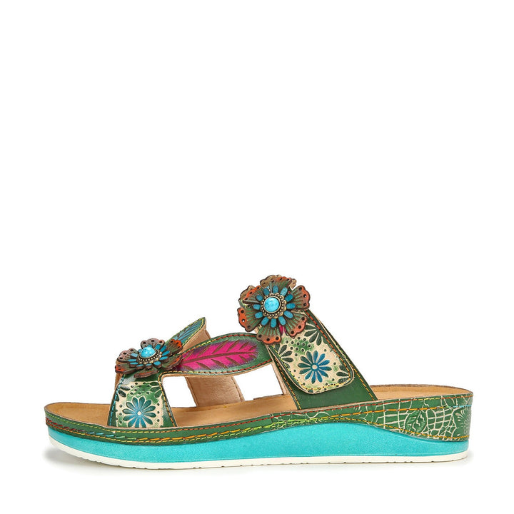 Printed Leather Handmade Sandals