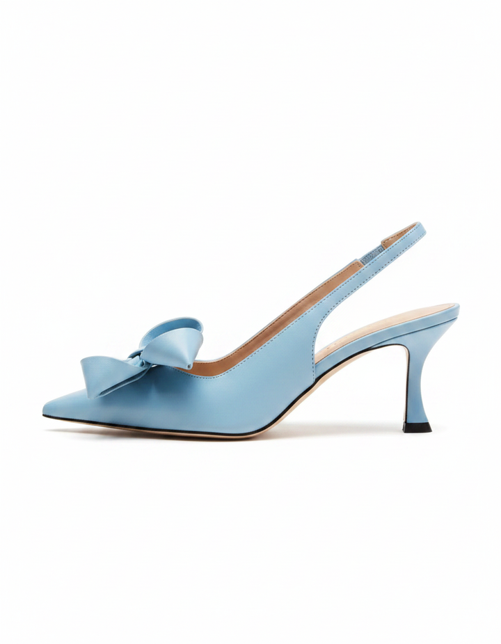 Flo | Women's Flower Slingback Pumps in Blue