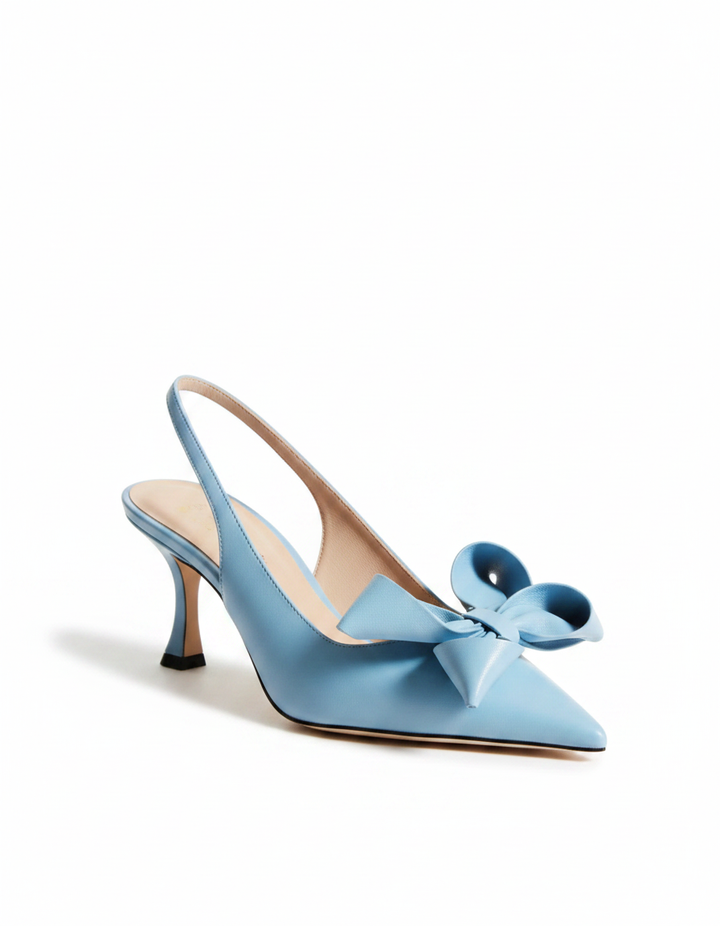 Flo | Women's Flower Slingback Pumps in Blue