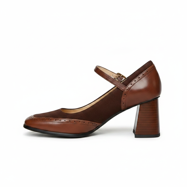 Florence | Women's Brogue Block Heel Pumps