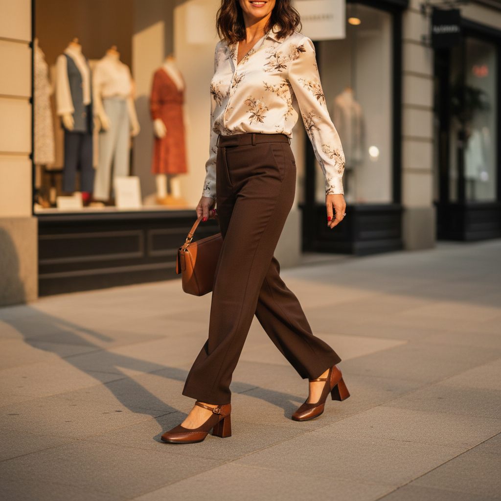 Florence | Women's Brogue Block Heel Pumps