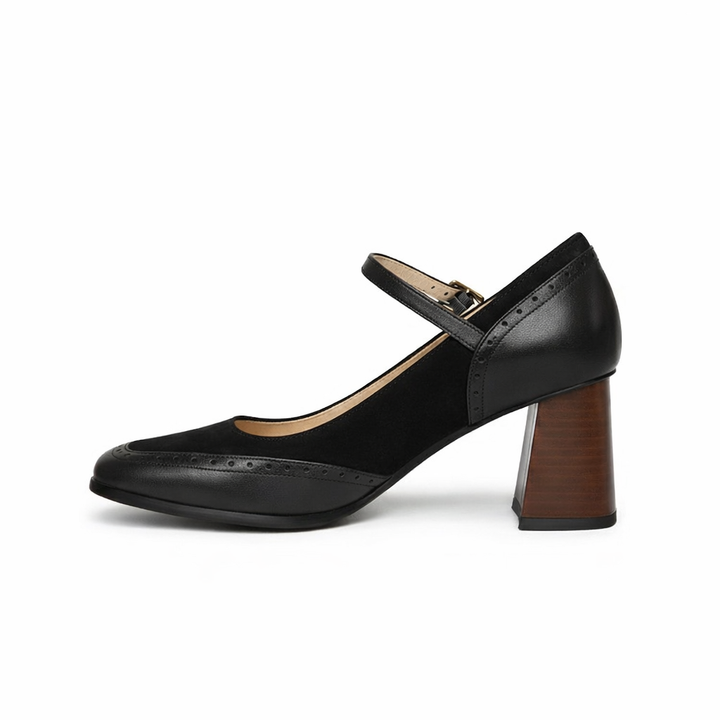 Florence | Women's Brogue Block Heel Pumps