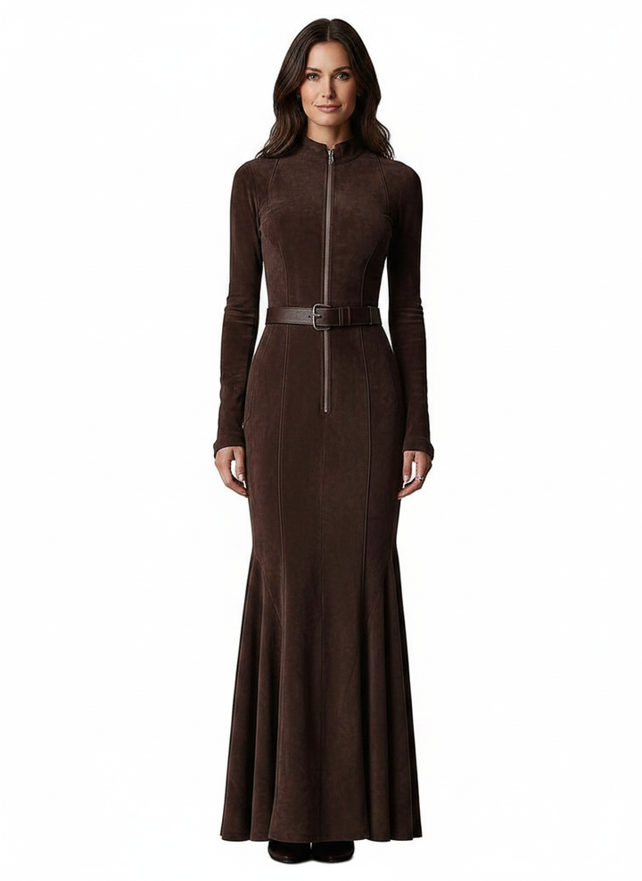 Florette | Women's Vintage Belted Flowy Maxi Dress